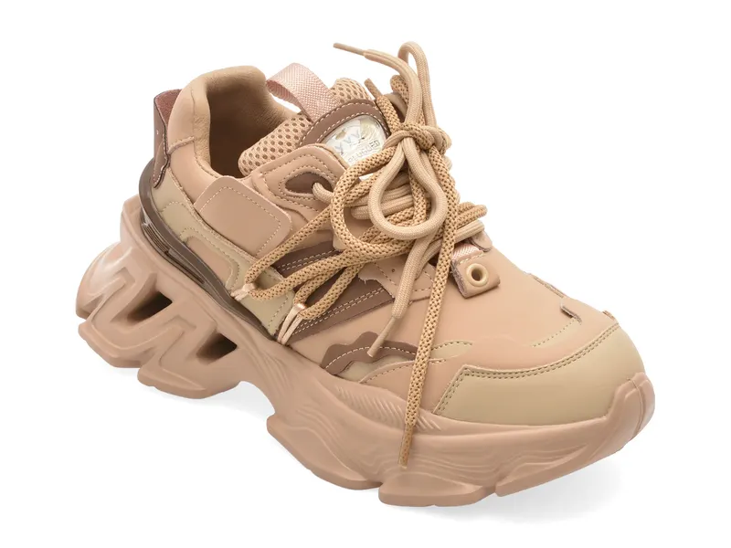 Pantofi sport maro, 875, din piele naturala