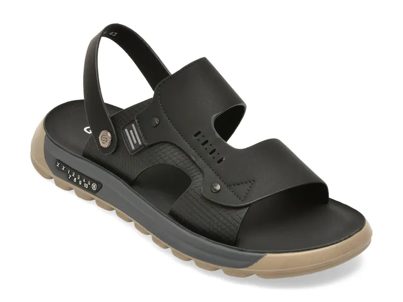 Sandale negre, 25095, din piele naturala