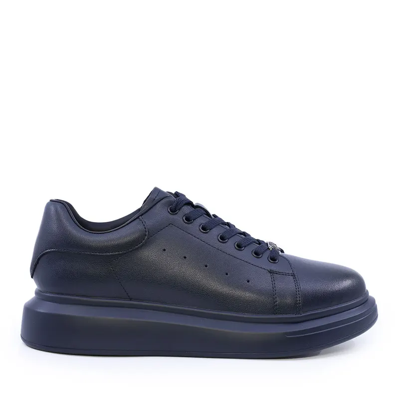 Sneakers ușori bărbați bleumarin din piele 3852bp311bl