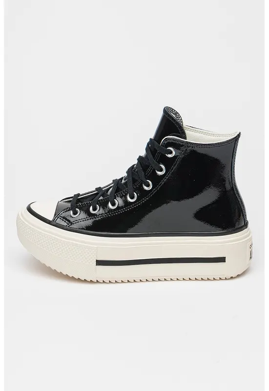 Pantofi sport de piele lacuita Chuck Taylor All Star Lift Double Stack - Negru