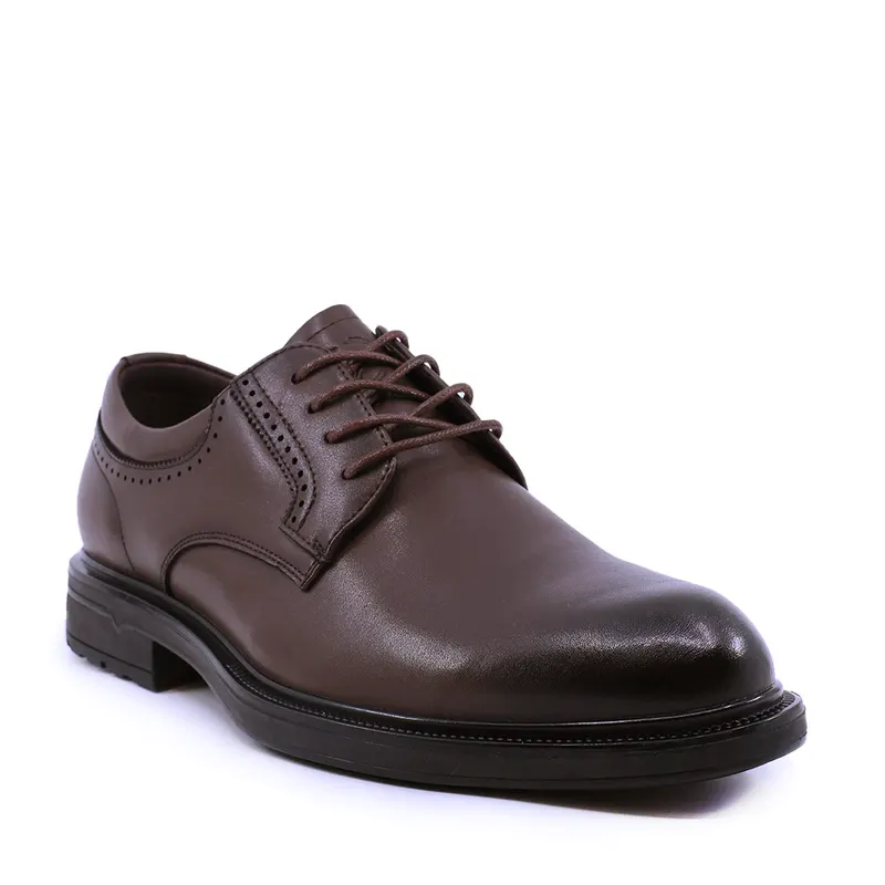 Pantofi derby bărbați maro din piele 3850bp062m — imaginea 2