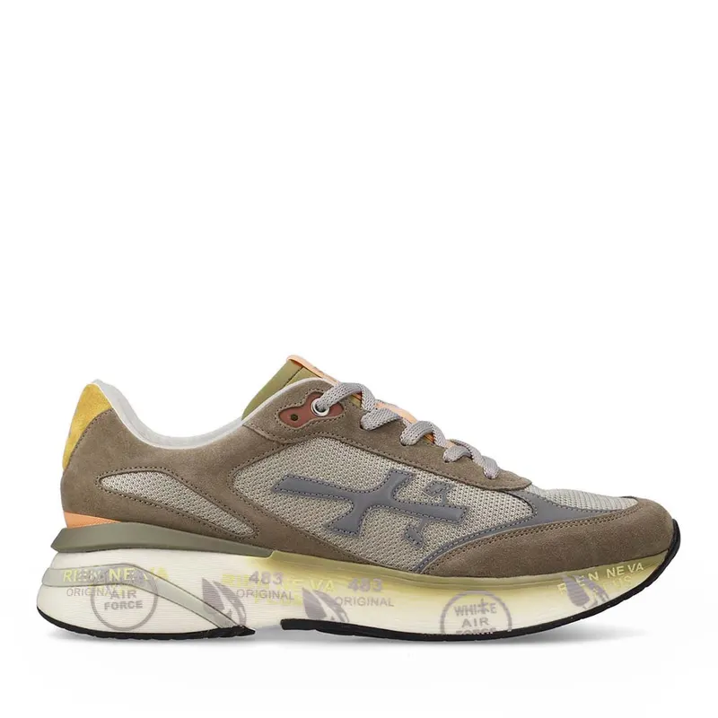Sneakers bărbați Premiata Moe Run taupe din piele întoarsă și textil 1691BP7871TA