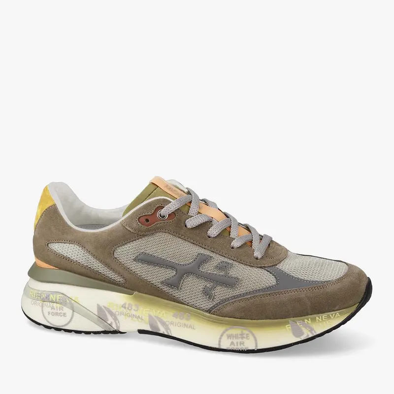 Sneakers bărbați Premiata Moe Run taupe din piele întoarsă și textil 1691BP7871TA — imaginea 2