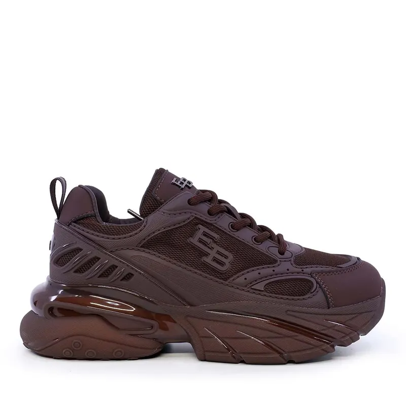 Sneakers chunky femei Enzo Bertini negri din piele și textil 3862DP191M