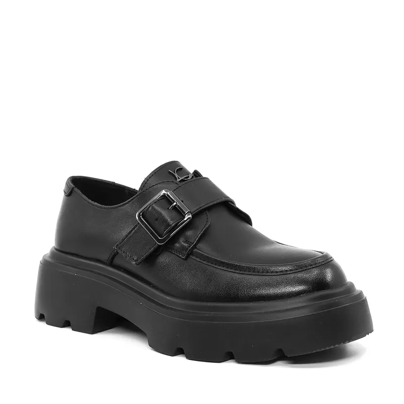 Pantofi tip loafer femei Luca di Gioia negri din piele 3842DP051N — imaginea 2