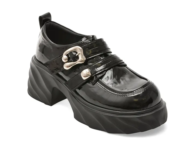 Pantofi GRYXX negri, 25850, din piele naturala lacuita