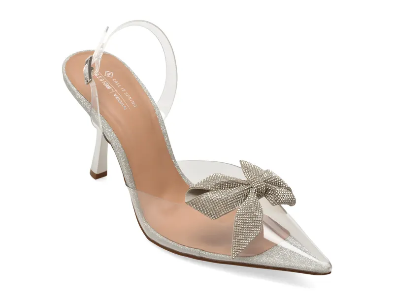 Pantofi eleganti CALL IT SPRING argintii, AERYSS 040, din pvc