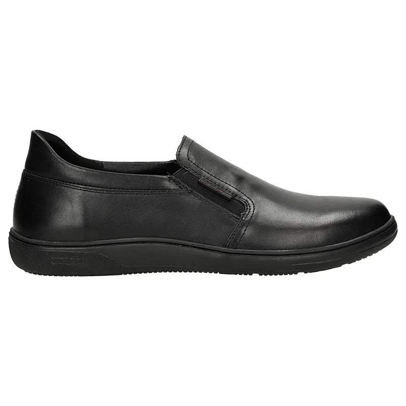 Pantofi bărbătești negri din piele box, model slip-on