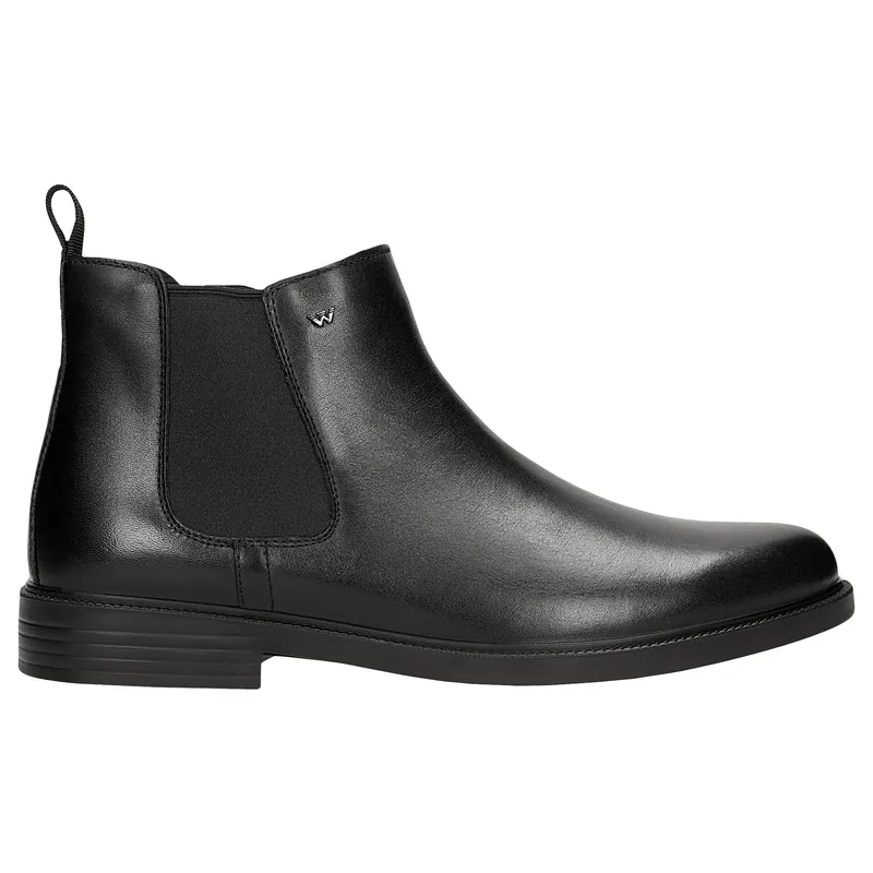 Ghete Chelsea negre din piele cu inchidere la fermoar