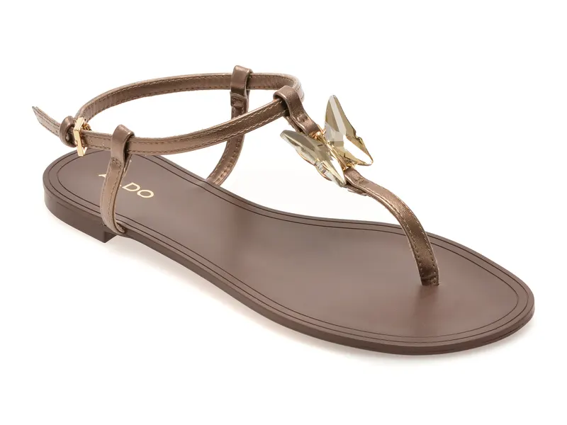 Sandale bronz, FARFALLINA 222, din piele ecologica