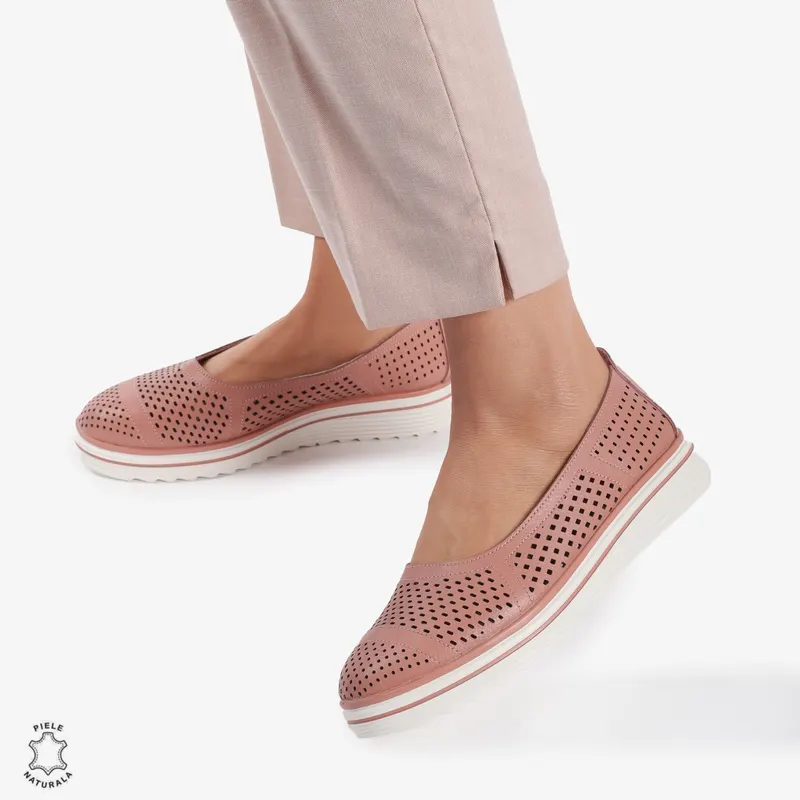 Balerini Dama Piele naturală CRL0105 ROZ