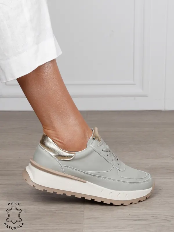 Pantofi Casual DAMA din PIELE Naturala cu model pe talpa CRL1524 BARILLA