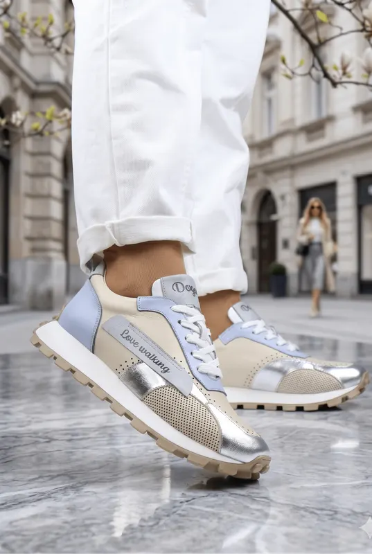 Pantofi Sport Dama din Piele Albastri - ZINYA BLU