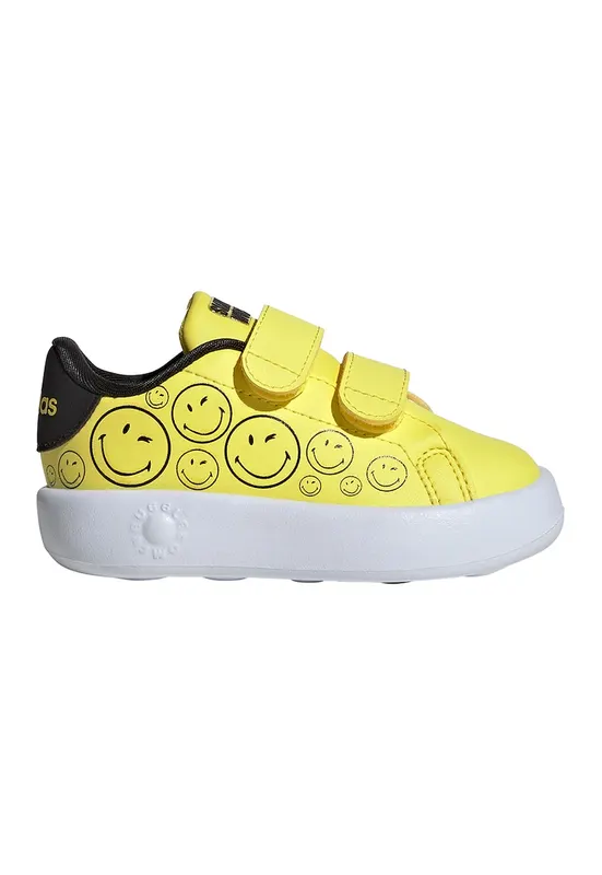 Pantofi sport de piele ecologica cu velcro - Negru/Galben