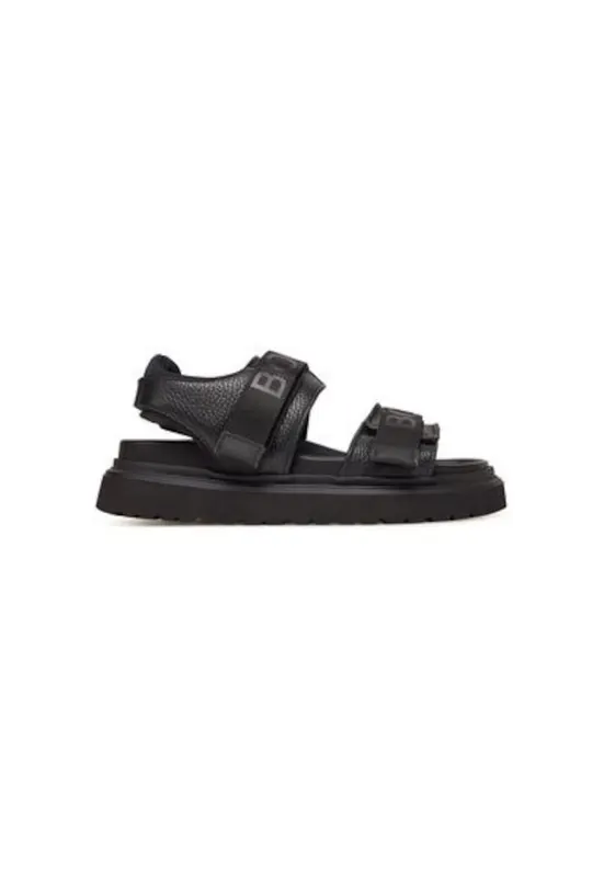 Sandale barbati 12525201 - Piele naturala - Negru - Negru
