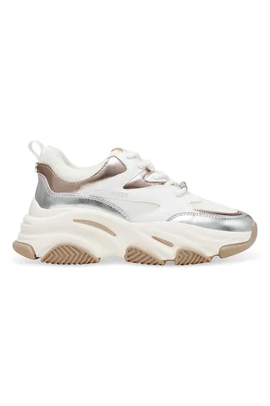 Pantofi sport cu aspect masiv Progressive - Maro taupe deschis/Alb murdar/Argintiu