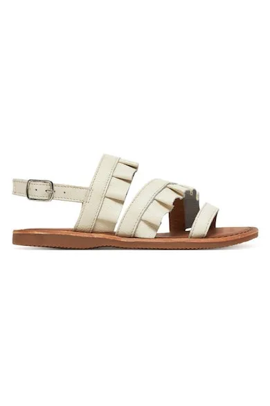 Sandale fete - J55BSB-00085 - Piele naturala - Alb - Alb
