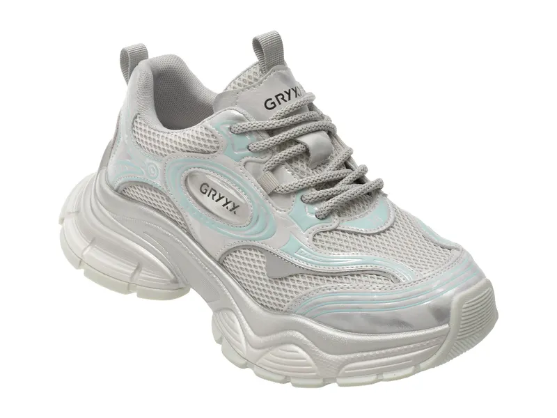 Pantofi sport argintii, 156, din material textil