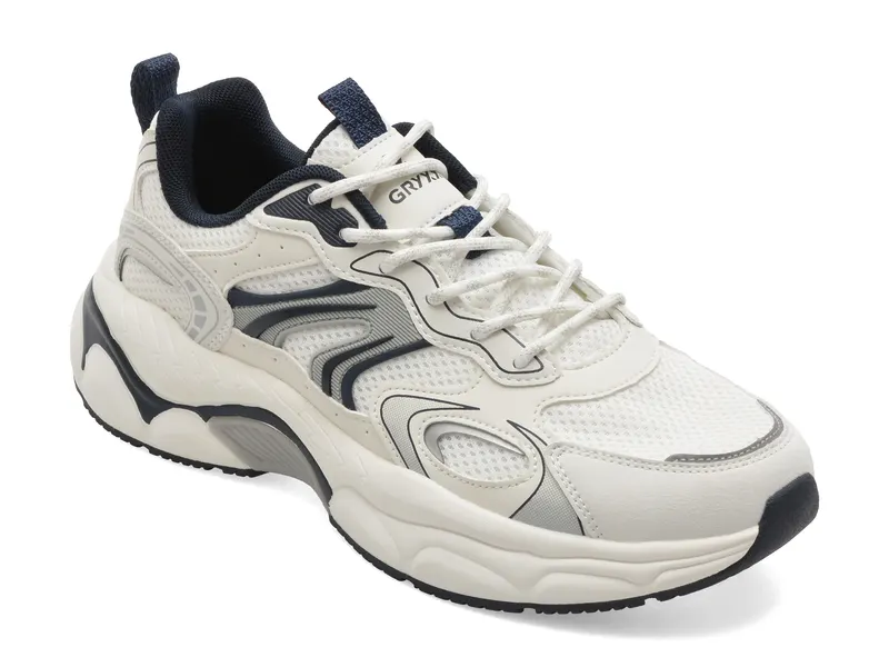 Pantofi sport albi, 153166, din material textil