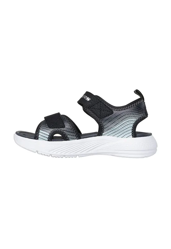 Sandale cu velcro Microspec - Negru/Argintiu