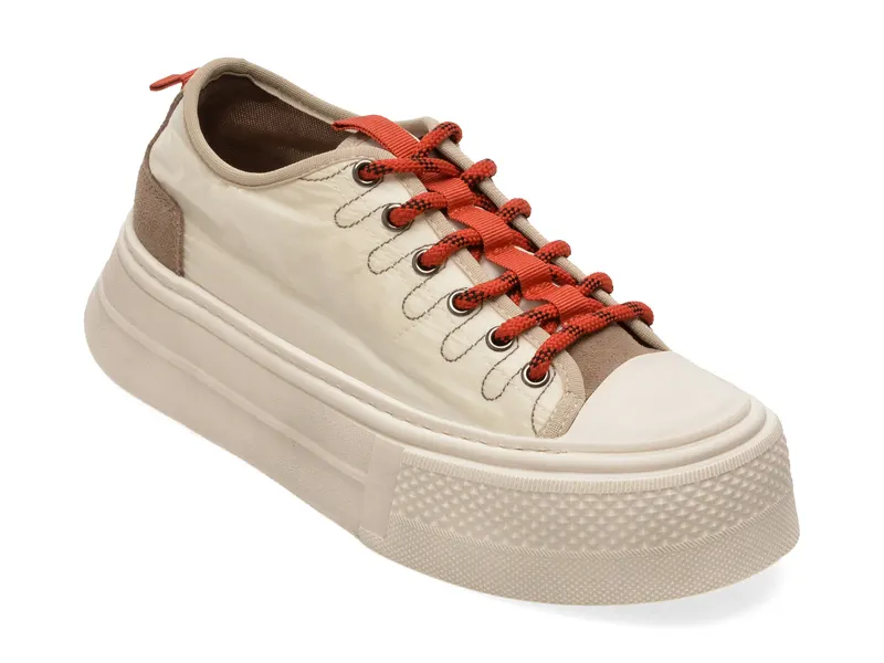 Pantofi sport albi, R526D72, din material textil