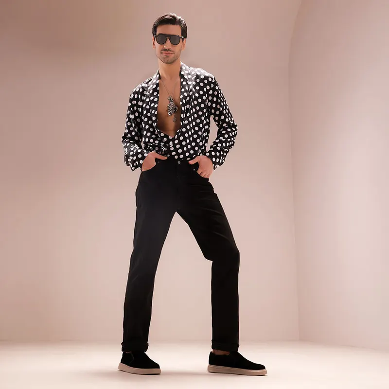 Pantofi slip on bărbați Luca di Gioia negri din velur 3911BP810VN — imaginea 2