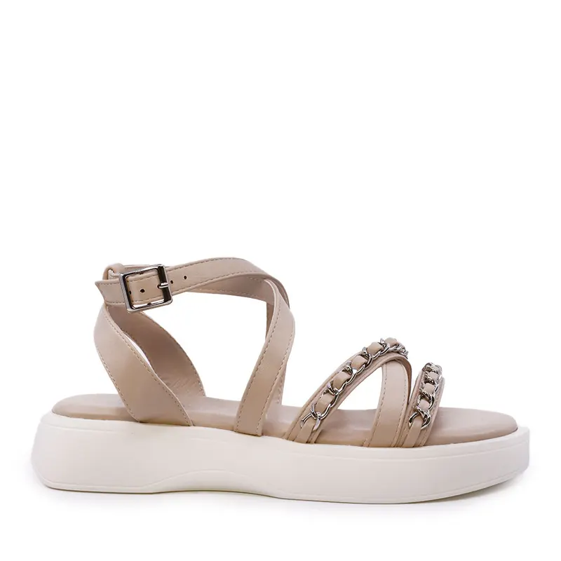 Sandale femei Solo Donna albe cu elemente deco 2549DS9253A