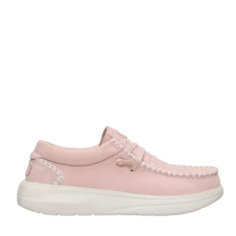 Mocasini ușori femei Hey Dude Wendy Comf Suede roz din piele întoarsă 3091DPF45213VRO