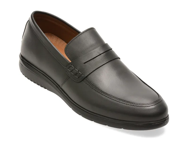 Mocasini BITE THE BULLET negri, RM121, din piele naturala