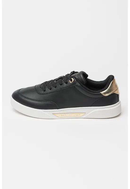 Pantofi sport din piele Essential Chic Court - Auriu/Negru/Alb murdar