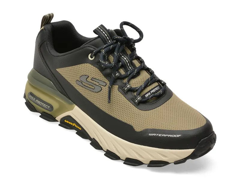 Pantofi sport SKECHERS kaki, MAX PROTECT, din material textil