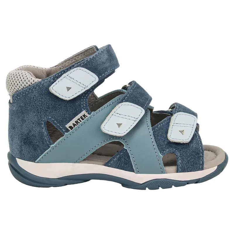 Sandale albastre din piele combinată BARTEK 84405-86