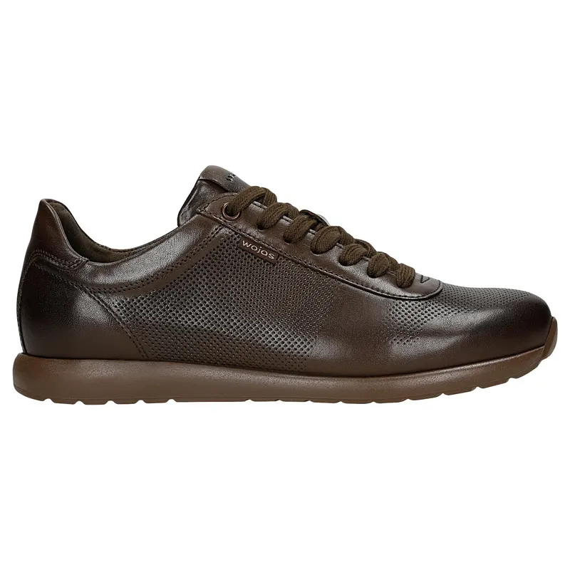Sneakers damă maro din piele naturală netedă