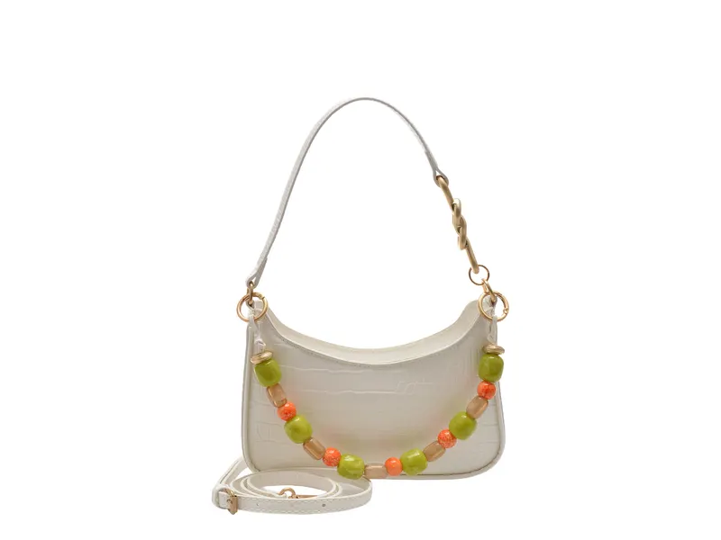 Geanta alba, WHITEGEM 110, din piele ecologica