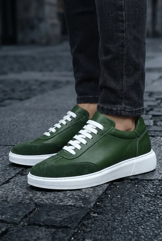 Pantofi Sport din Piele Naturala Verde - IGO GREEN