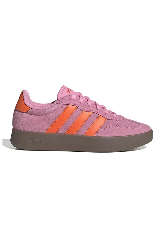 Pantofi sport Barreda din piele intoarsa cu aplicatie logo din material sintetic - Portocaliu/Roz