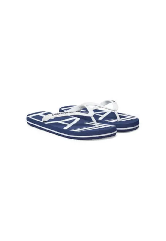 Papuci flip-flop barbati Emporio Armani - XCQ004 XK196 - Sintetic - Alb/Negru - Alb/Negru