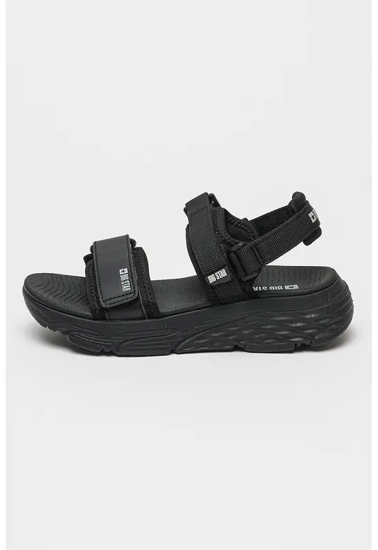 Sandale wedge cu velcro - Negru