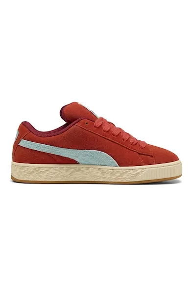 Pantofi sport de piele intoarsa cu logo - Rosu