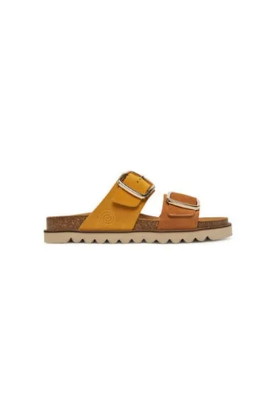Slapi dama - 700683-06 - Piele naturala - 36 EU - Maro/Galben - Maro/Galben