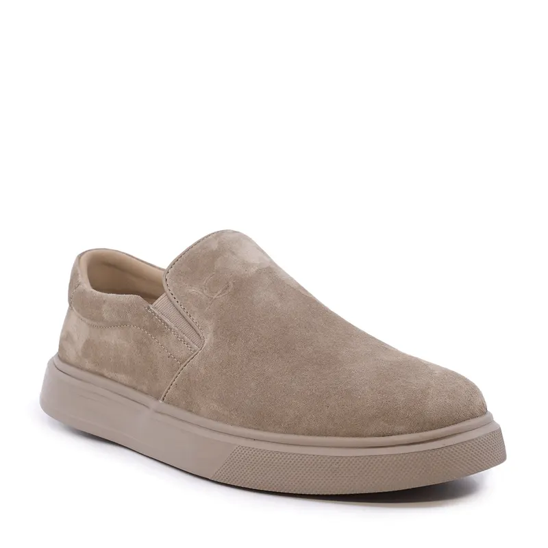 Pantofi slip on bărbați Luca di Gioia bej din velur 3911BP810VBE — imaginea 2