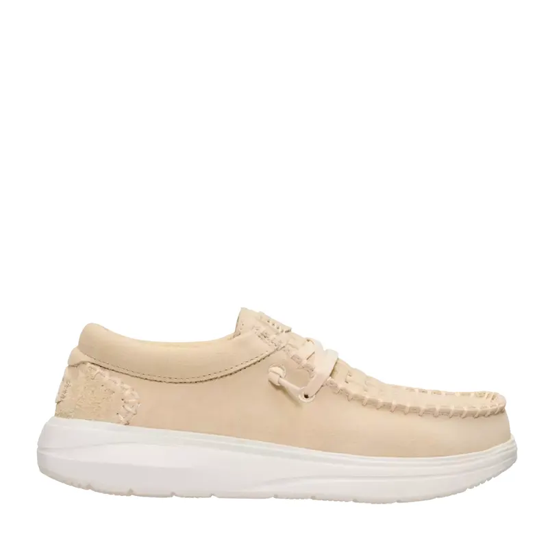 Mocasini ușori femei Hey Dude Wendy Comf Suede bej din piele întoarsă 3091DPF45213VBE