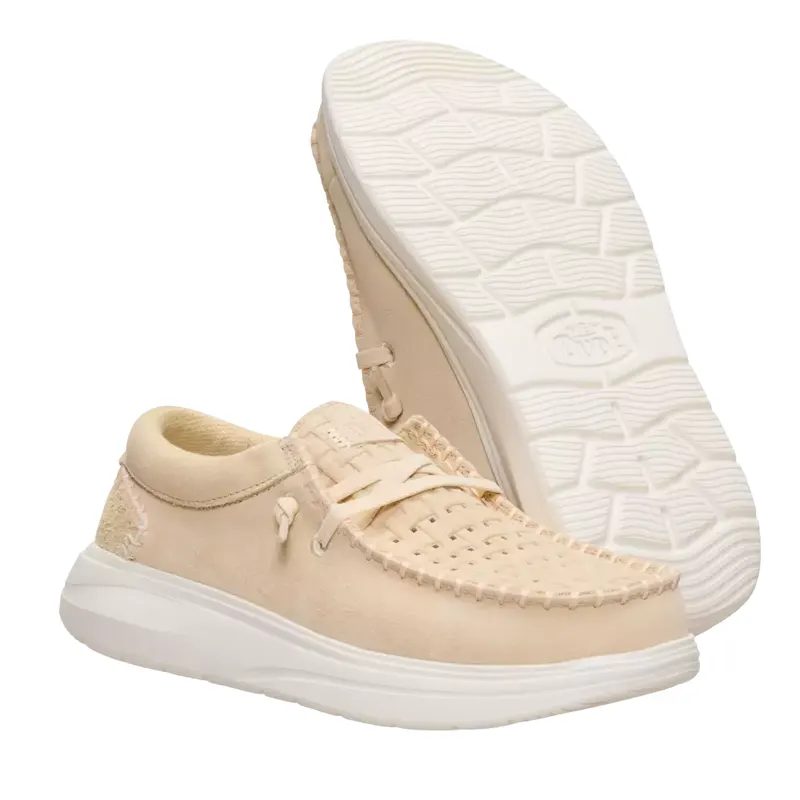 Mocasini ușori femei Hey Dude Wendy Comf Suede bej din piele întoarsă 3091DPF45213VBE — imaginea 2