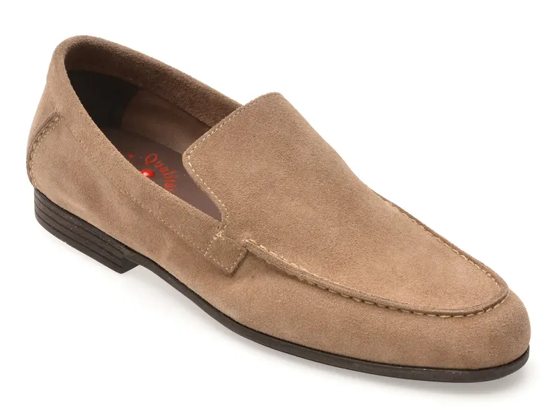 Mocasini gri, 5014, din piele intoarsa