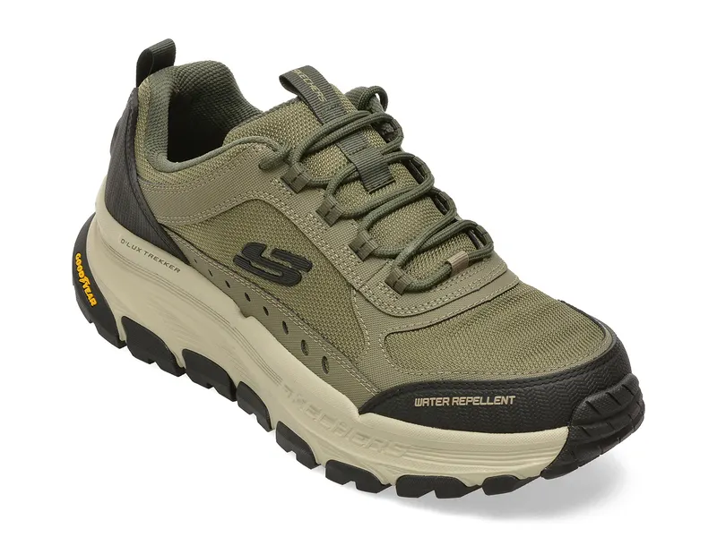 Pantofi sport SKECHERS kaki, D LUX TREKKER, din material textil