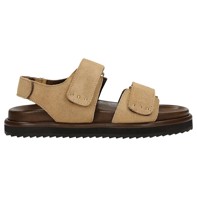 Sandale damă bej din piele split