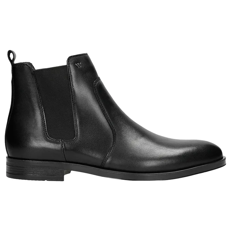 Ghete Chelsea negre din piele granulată