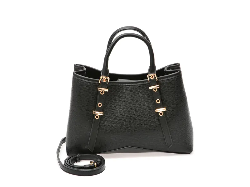 Geanta neagra, SCARLETTIA 001, din piele ecologica