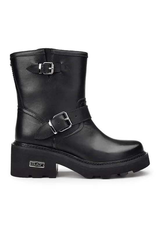 Ghete biker de piele Grace 3925 - Negru
