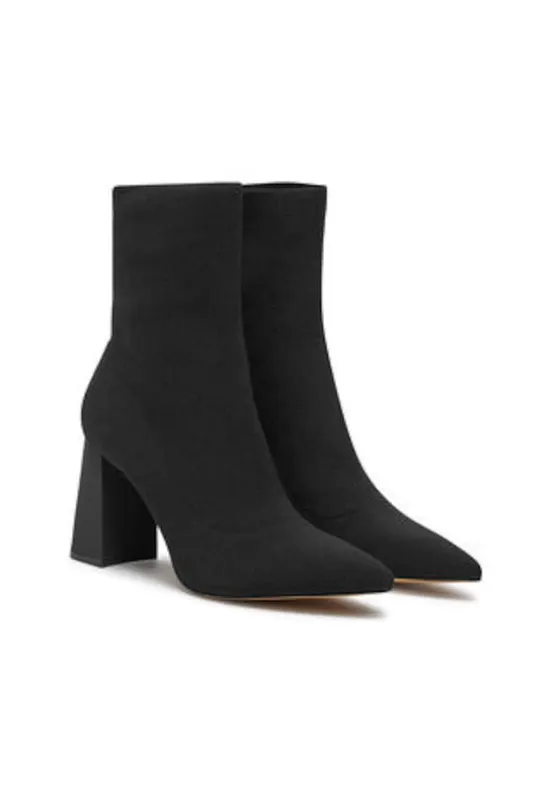 Botine dama - textil - negru